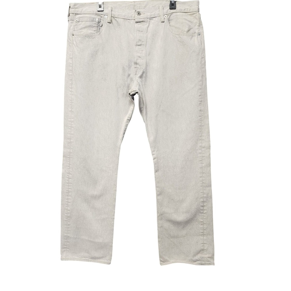 Levis‎ 501 Jeans Mens 40x32 (Fits as 37x31) Light Gray Straight Leg Button Fly